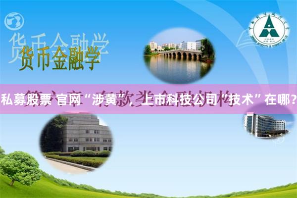 私募股票 官网“涉黄”，上市科技公司“技术”在哪？
