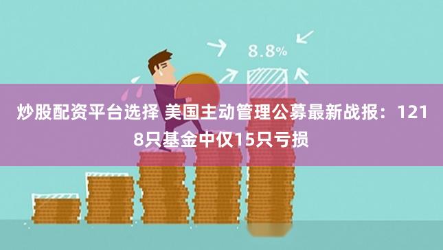 炒股配资平台选择 美国主动管理公募最新战报：1218只基金中仅15只亏损