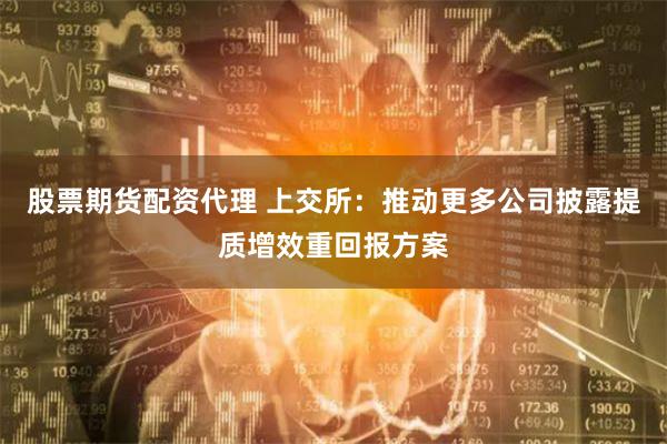 股票期货配资代理 上交所：推动更多公司披露提质增效重回报方案